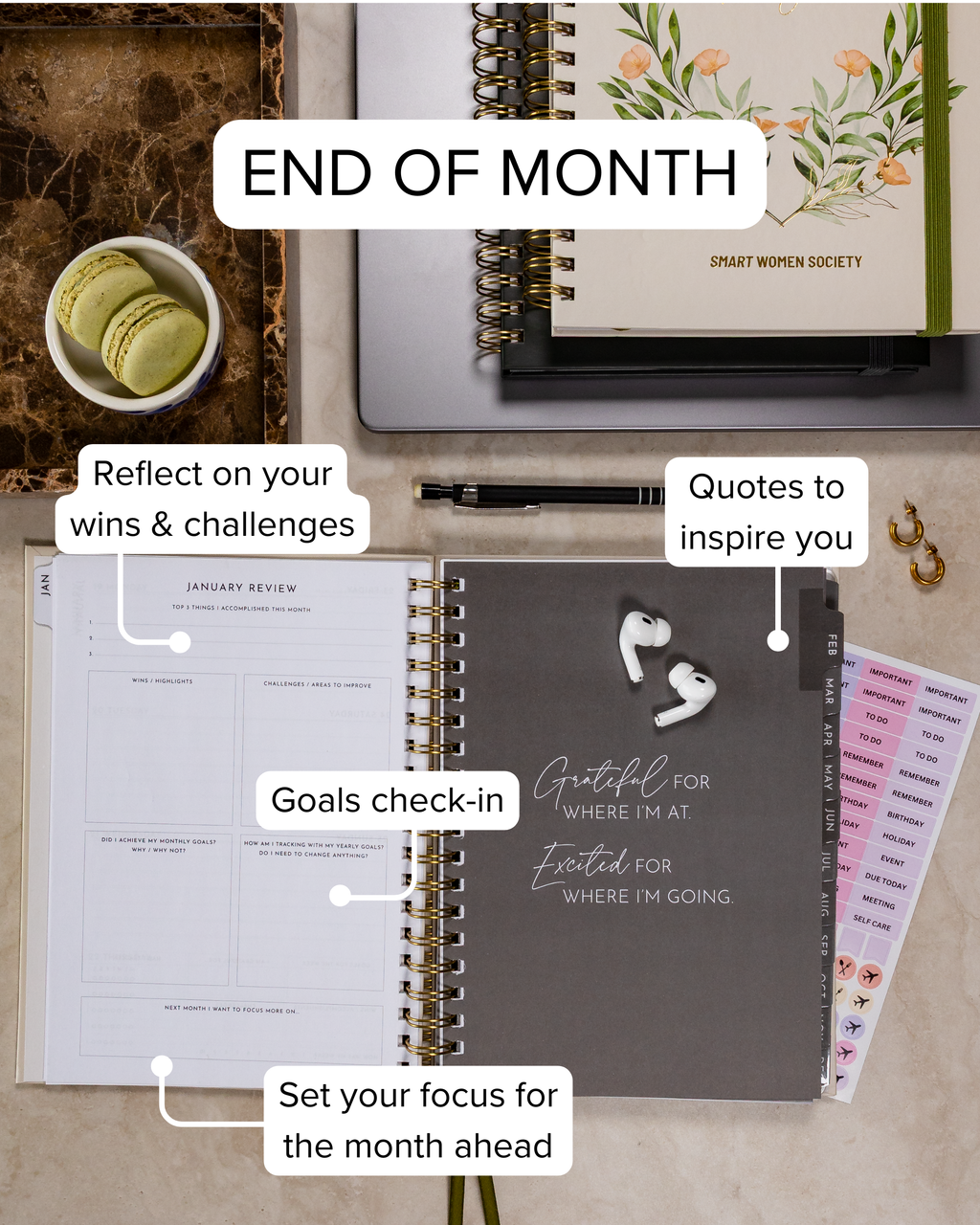 Smart Women Society - B5 Week-to-View - 2026 Calendar Year Diary/Planner - Beige