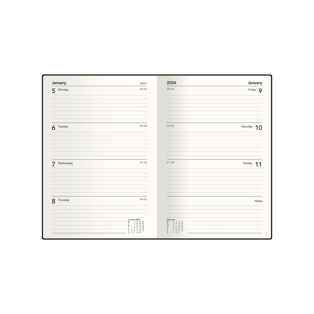 Ben Wookcock Positive - A5  Week-To-View - Diary - 2026 Calendar Year Planner