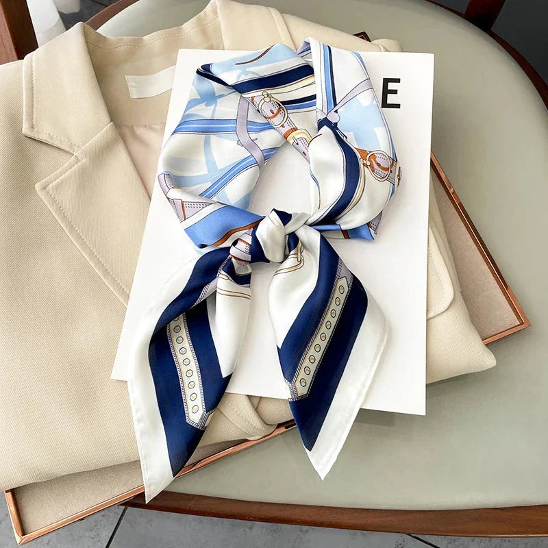 Luxury Silk-Feel Square Scarf – Satin Shawl, Hijab, Hair Wrap for Women