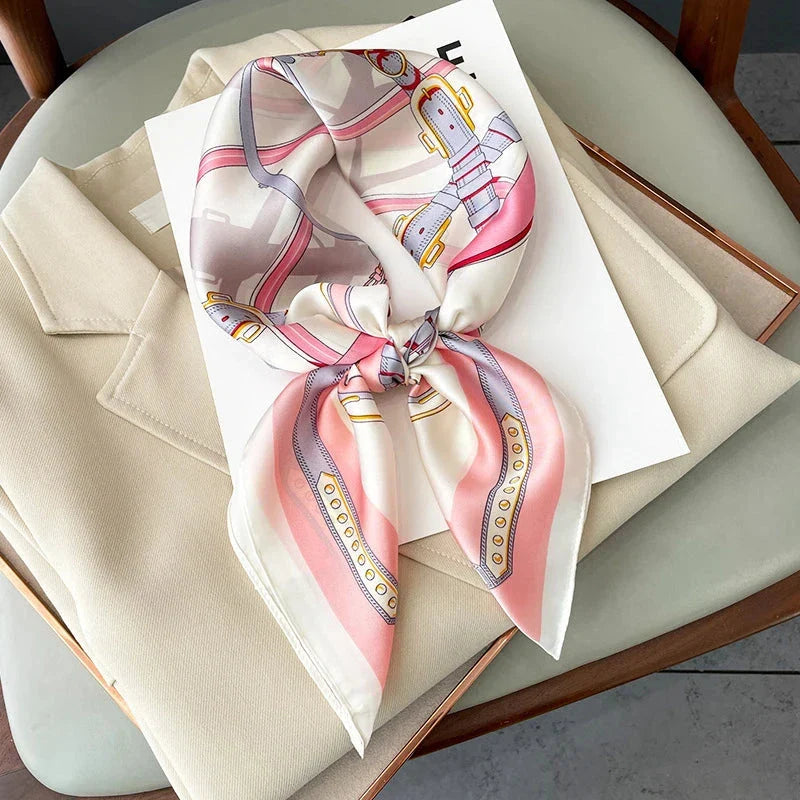 Luxury Silk-Feel Square Scarf – Satin Shawl, Hijab, Hair Wrap for Women