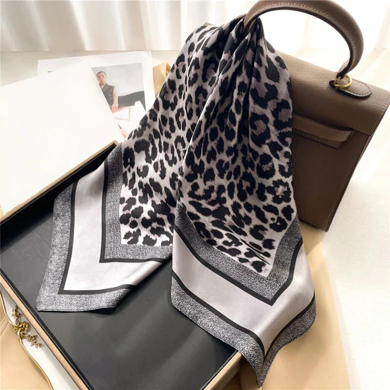 Luxury Silk-Feel Square Scarf – Satin Shawl, Hijab, Hair Wrap for Women
